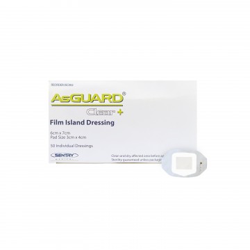 AsGUARD Clear Film Island Sterile Dressing - 6x7cm
