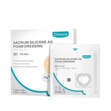 Dimora Sacrum Silicone Ag+ Foam Dressing with Border 7.08" × 7.08"