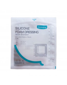 Dimora Silicone Foam Dressings with Border 4" x 4" 
