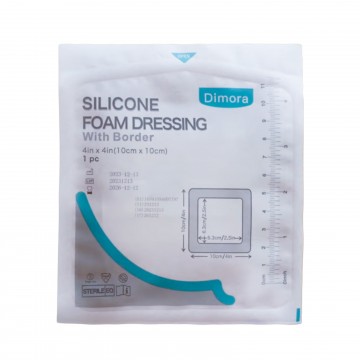 Dimora Silicone Foam Dressings with Border 4" x 4" 