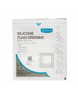 Dimora Silicone Foam Dressings with Border 4" x 4" 