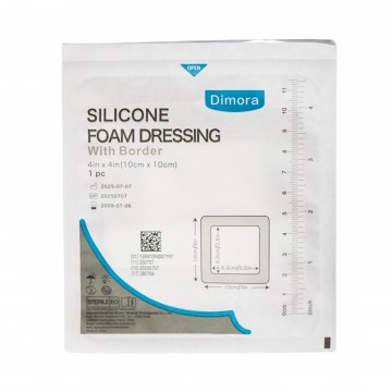 Dimora Silicone Foam Dressings with Border 4" x 4" 