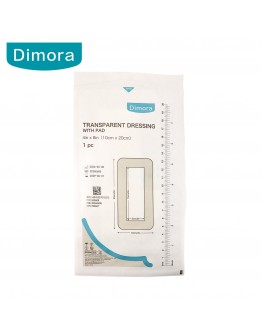 Dimora Transparent Film Dressing with Pads 6" x 8"