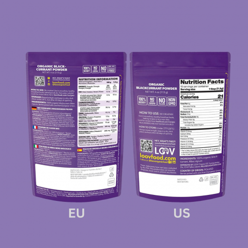 LOOV Freeze-Dried Organic Blackcurrant Powder