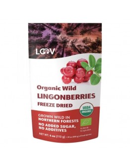 LOOV Freeze-Dried Organic Whole Wild Lingonberries 113g