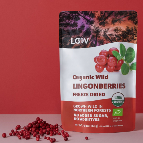 LOOV Freeze-Dried Organic Whole Wild Lingonberries 113g