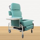 M187 Reclining Geriatric Chair (Steel, With Wheels, Footrest & Foldable Tables)