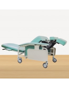 M187 Reclining Geriatric Chair (Steel, With Wheels, Footrest & Foldable Tables)