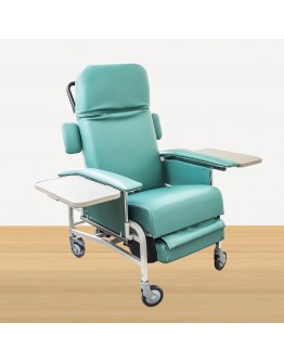 M187 Reclining Geriatric Chair (Steel, With Wheels, Footrest & Foldable Tables)