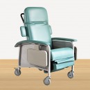 M187 Reclining Geriatric Chair (Steel, With Wheels, Footrest & Foldable Tables)