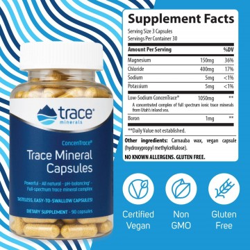 Trace Minerals ConcenTrace, Trace Mineral Capsules -  90 Capsules