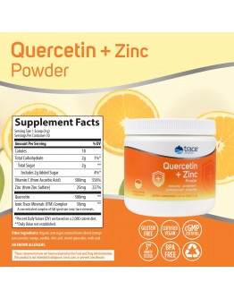 Trace Minerals Quercetin + Zinc Powder, Orange Cream - 120 g