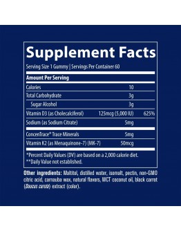 Trace Minerals Vitamin D3 + K2 - 60 Gummies