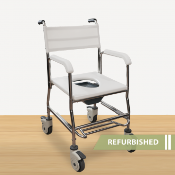 Stainless Steel Mobile Commode // Refurbished
