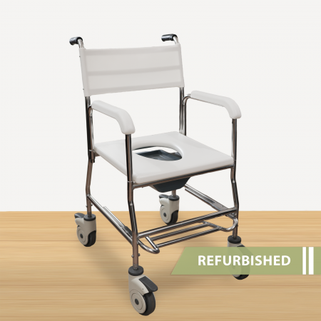 Stainless Steel Mobile Commode // Refurbished