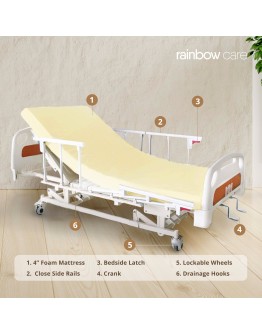 2 Crank Manual Split Hospital Bed