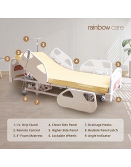 3 Crank Electrical Luxury Hospital Bed
