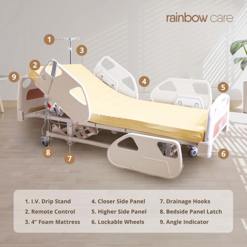 3 Crank Electrical Luxury Hospital Bed