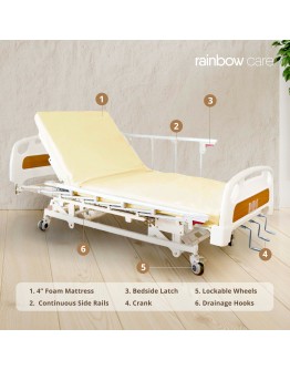 3 Crank Manual Hospital Bed