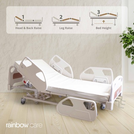 3 Crank Manual Luxury Hospital Bed