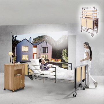 Domiflex 3 Premium Nursing Bed, Foldable Side Rails        