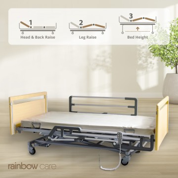 Livorno Premium Nursing Bed, Foldable Side Rails (Sonoma-Oak)