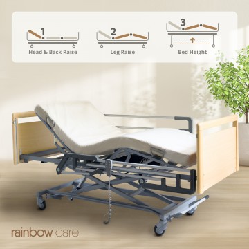 Livorno Premium Nursing Bed, Foldable Side Rails (Sonoma-Oak)