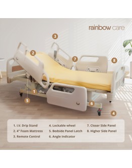 3 Crank Electrical Luxury Plus 2 Hospital Bed