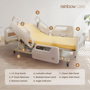 3 Crank Electrical Luxury Plus 2 Hospital Bed