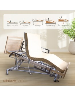 Practico 25/80 Premium Nursing Bed, Foldable Side Rails