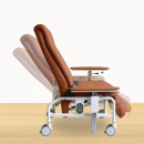 KW-WF-AA Reclining Geriatric Chair (Steel, With Wheels, Footrest & Adjustable Arm Rest)
