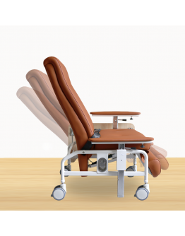 KW-WF-AA Reclining Geriatric Chair (Steel, With Wheels, Footrest & Adjustable Arm Rest)