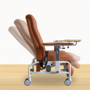 KW-WF-AA Reclining Geriatric Chair (Steel, With Wheels, Footrest & Adjustable Arm Rest)