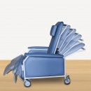 KW-WF-LUX Reclining Geriatric Chair (Steel, With Wheels, Footrest & Padded Arm Rest)