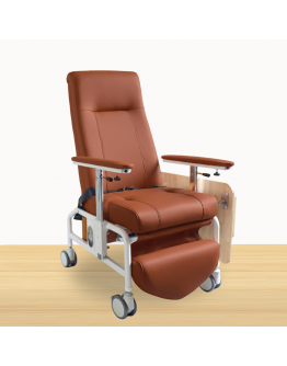 KW-WF-AA Reclining Geriatric Chair (Steel, With Wheels, Footrest & Adjustable Arm Rest)