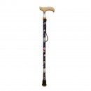FT2605 Black Tropical Floral Walking Stick