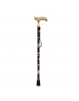 FT2605 Black Tropical Floral Walking Stick