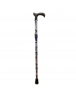 FT2607 Blue Marble Black Grip Walking Stick