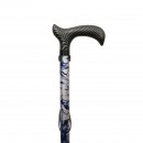 FT2607 Blue Marble Black Grip Walking Stick