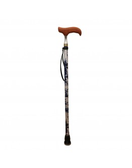 FT2609 Blue Marble Wood Grip Walking Stick