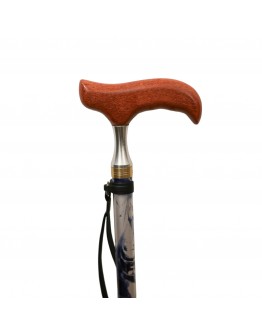 FT2609 Blue Marble Wood Grip Walking Stick