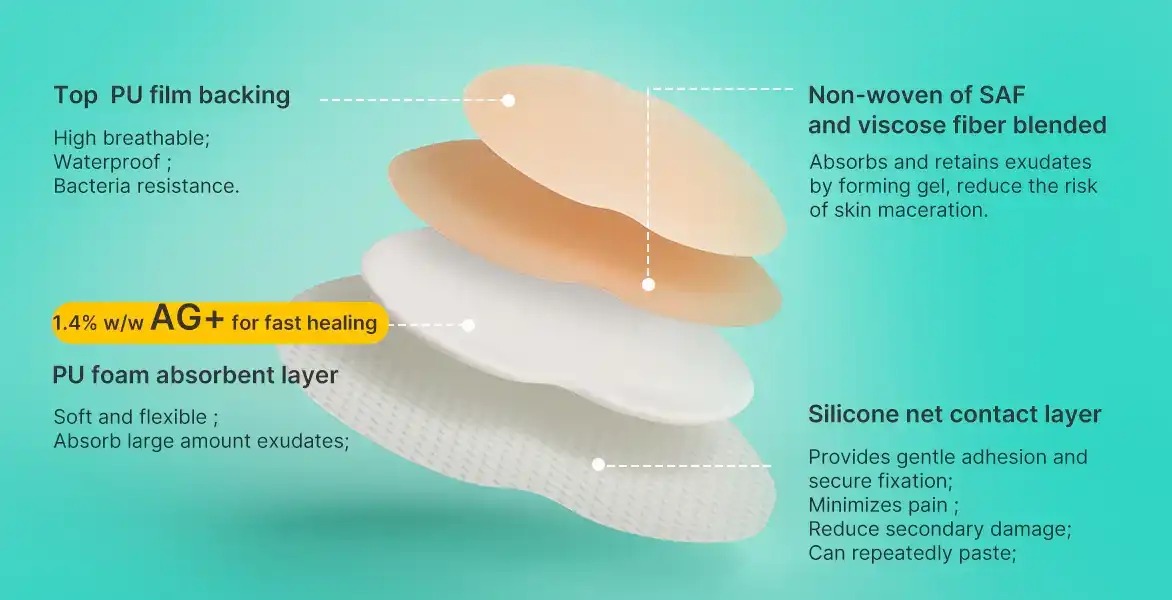 Dimora Sacrum Silicone Foam Dressing Layer Construction
