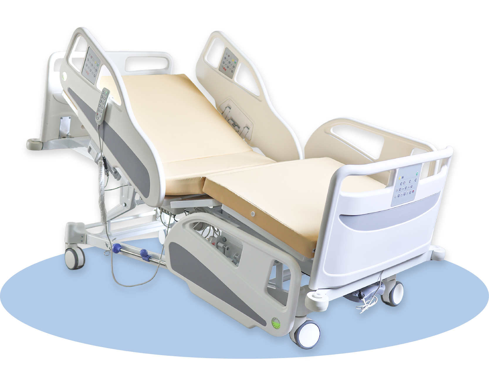 5-Crank Electrical Hospital Bed with Split Side Rails