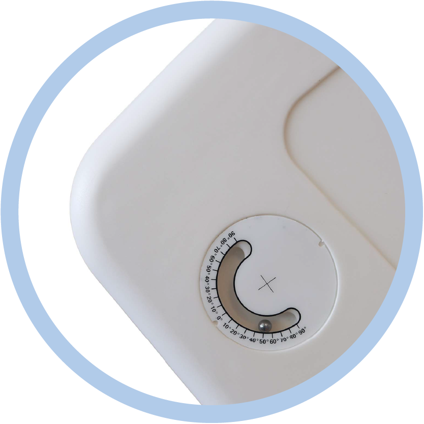 Angle Indicator on Hospital Bed for Accurate Back Raise Positioning and Patient Comfort