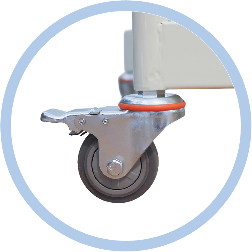 Lockable Wheels with Individual Castor Locks for Secure and Safe Bed Positioning