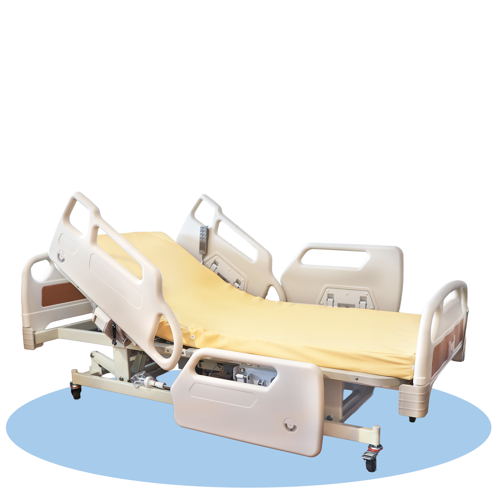 Main Image of Adjustable Electric Hospital Bed with Split Panel Railings Safety Feature
