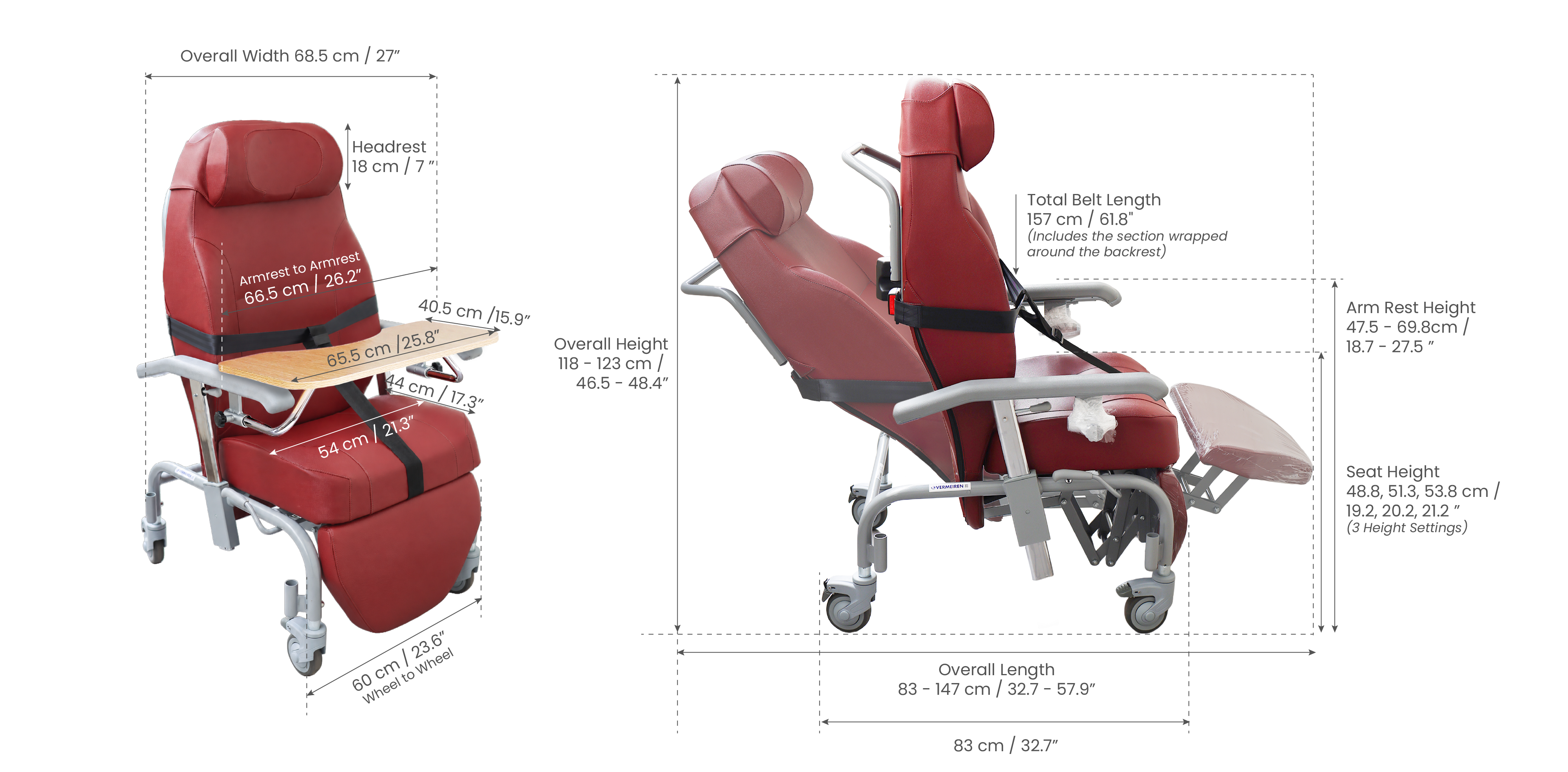 Normandie Geriatric Chair Measurements