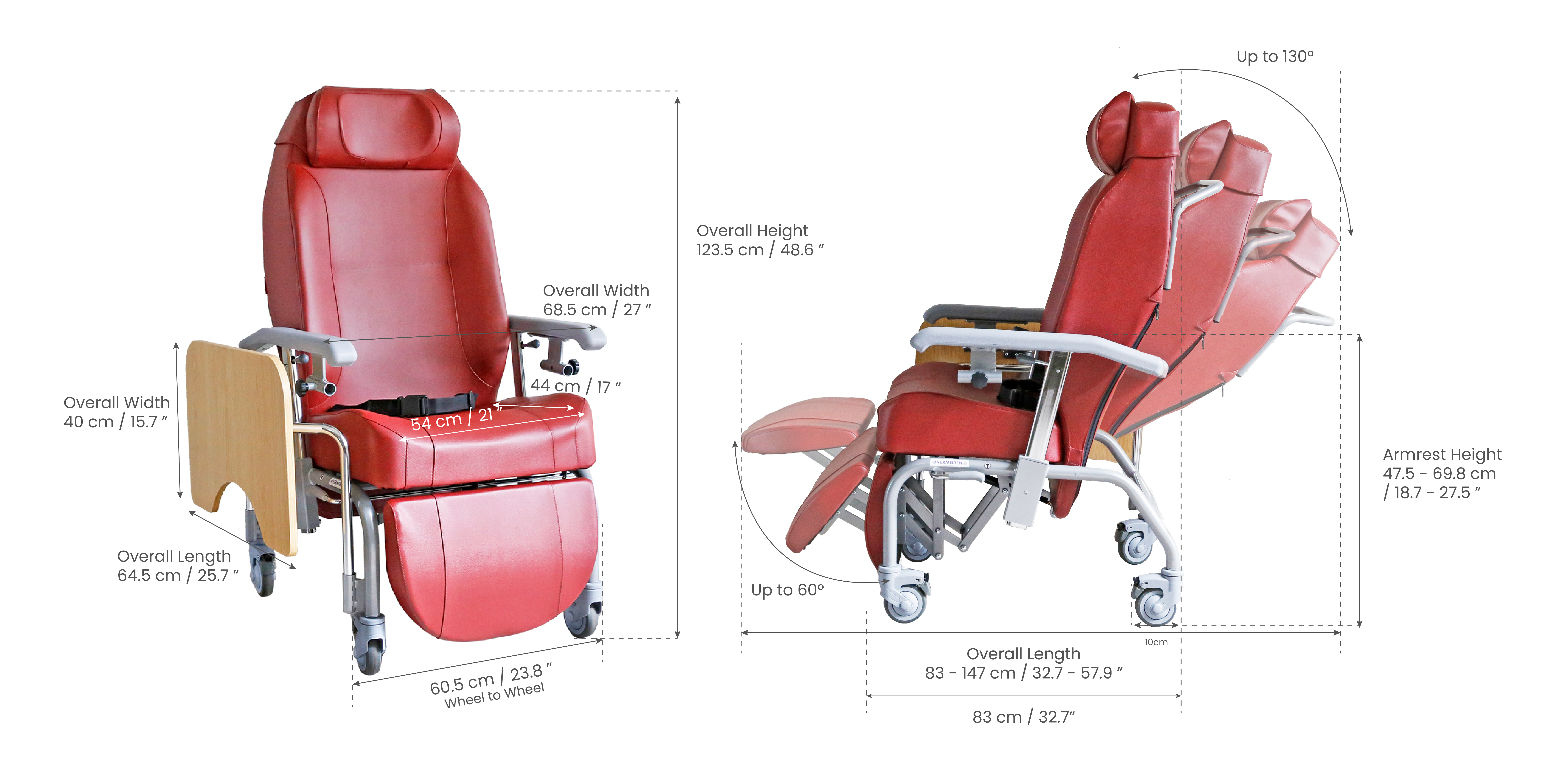 Normandie Geriatric Chair Measurements